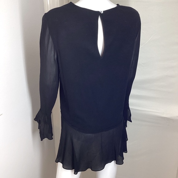 EUC Theory Black Sheer Women's Top Large - Picture 5 of 7